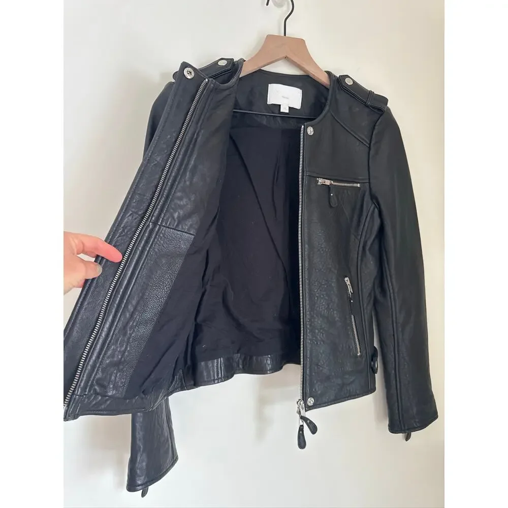 Walter Baker New York Black Leather Moto Jacket, Medium - Picture 7 of 10